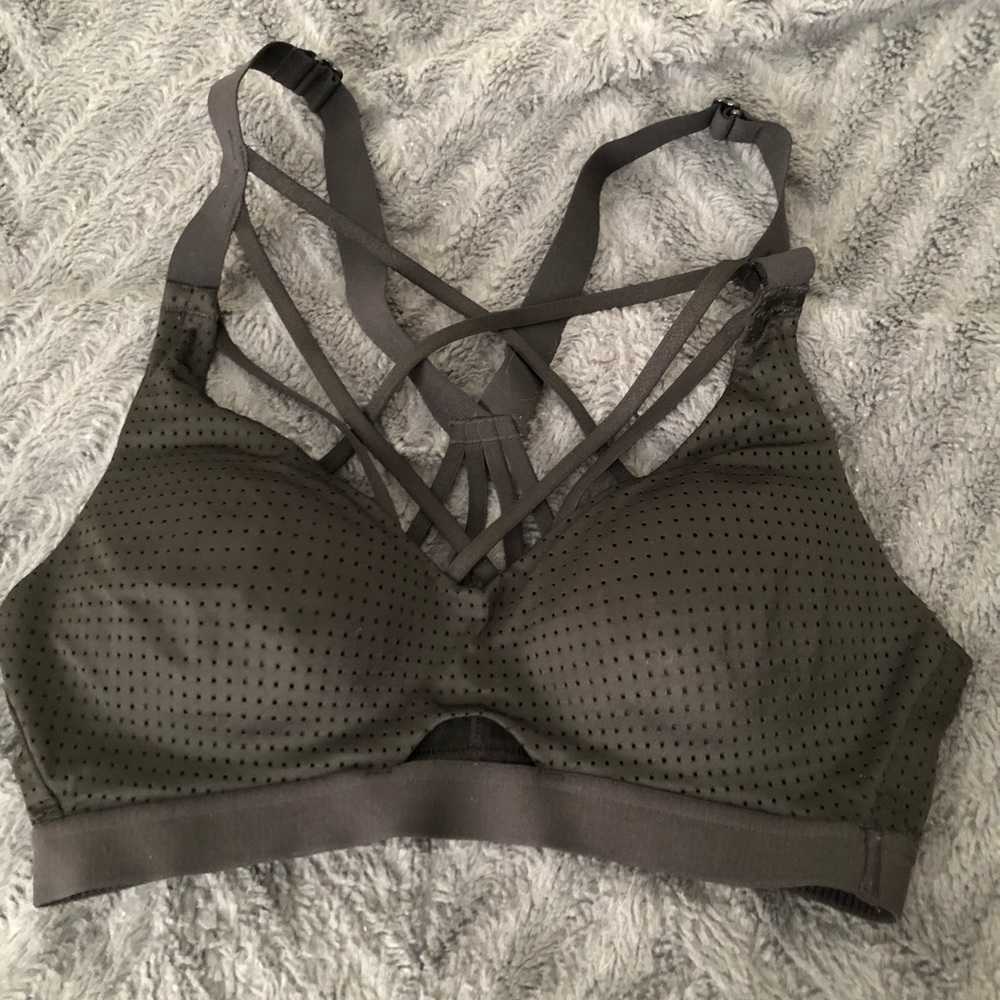 Victoria Secret strappy black sports bra 32B.